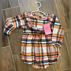 RuffleButts Plaid Bubble Romper NWT